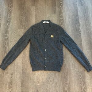 Comme des Garcons Play CDG gold heart v neck cardigan